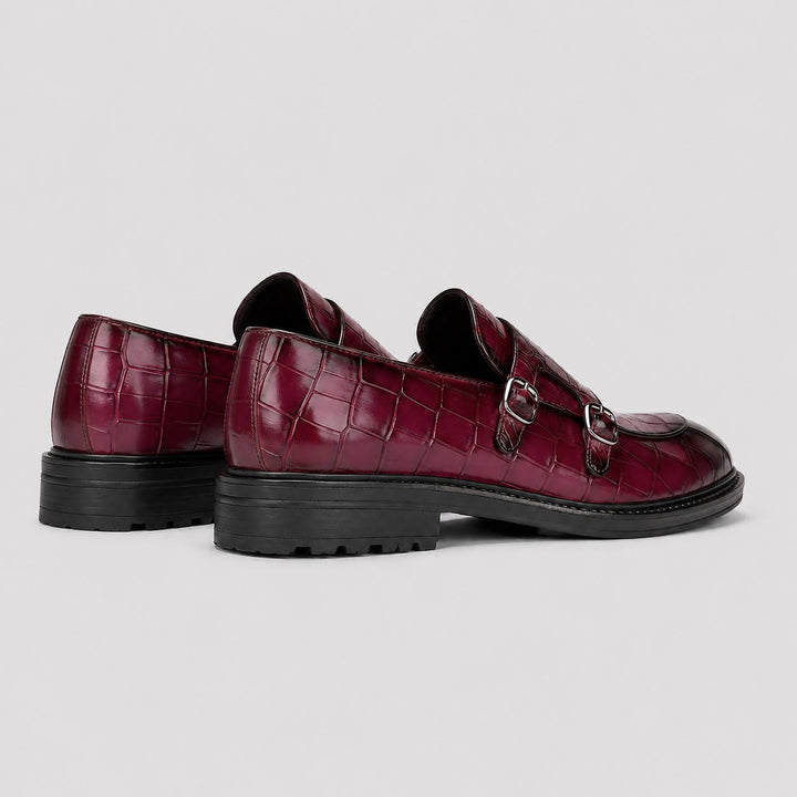 Corven Croc Double Monk Loafers