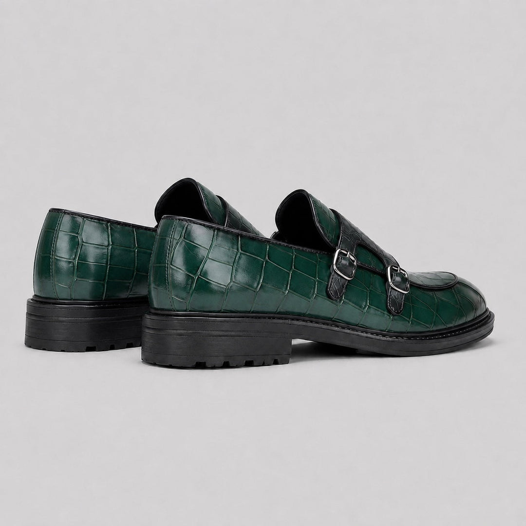 Corven Croc Double Monk Loafers
