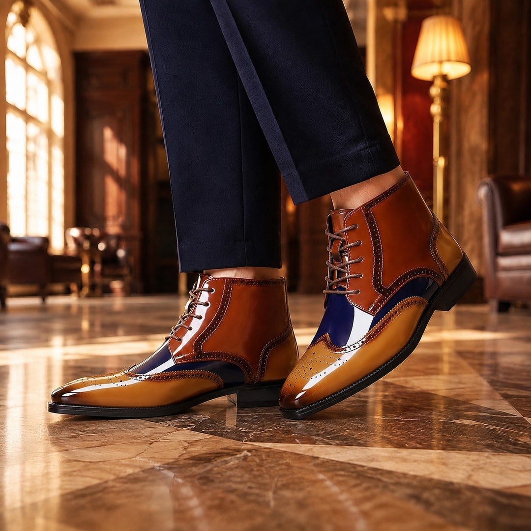 Calloran Leather Brogue Ankle Boots