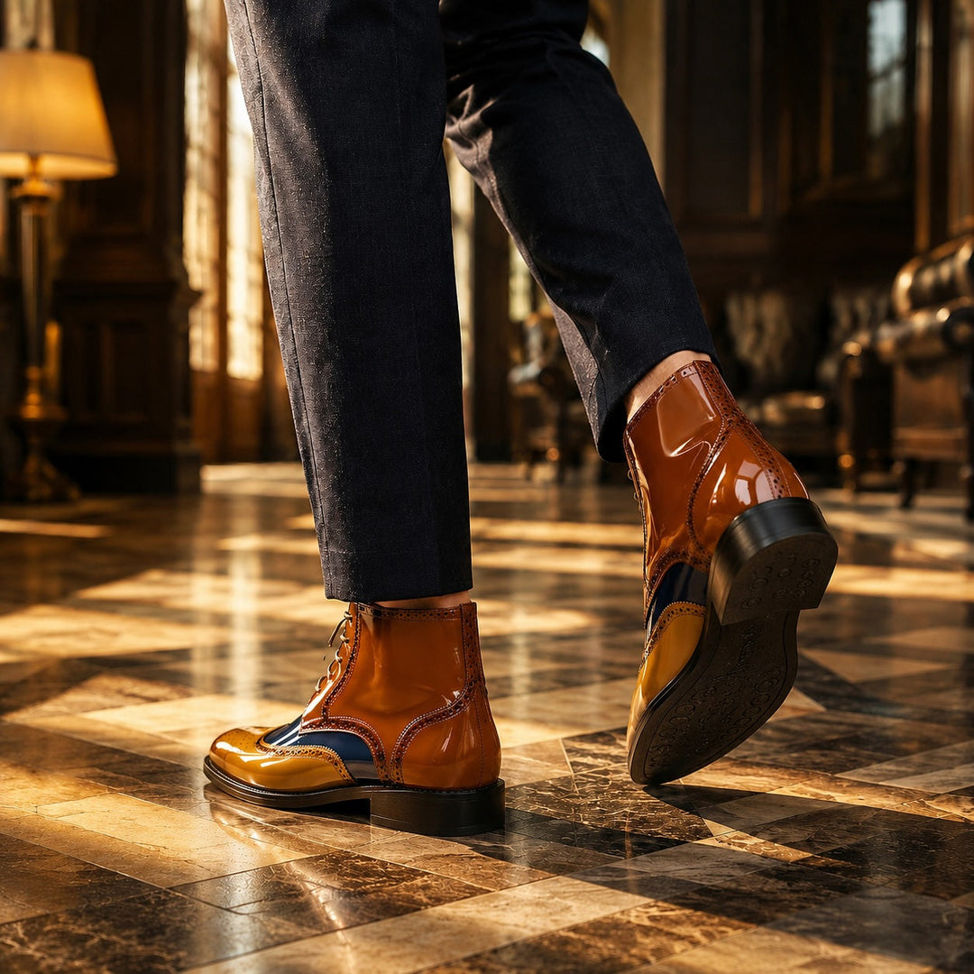 Calloran Leather Brogue Ankle Boots
