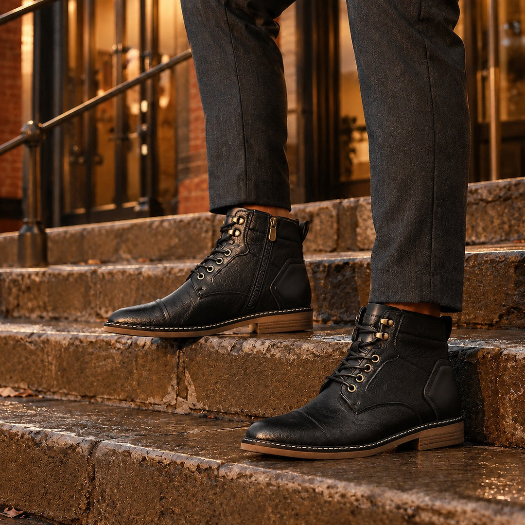Voskrel Leather Derby Ankle Boots