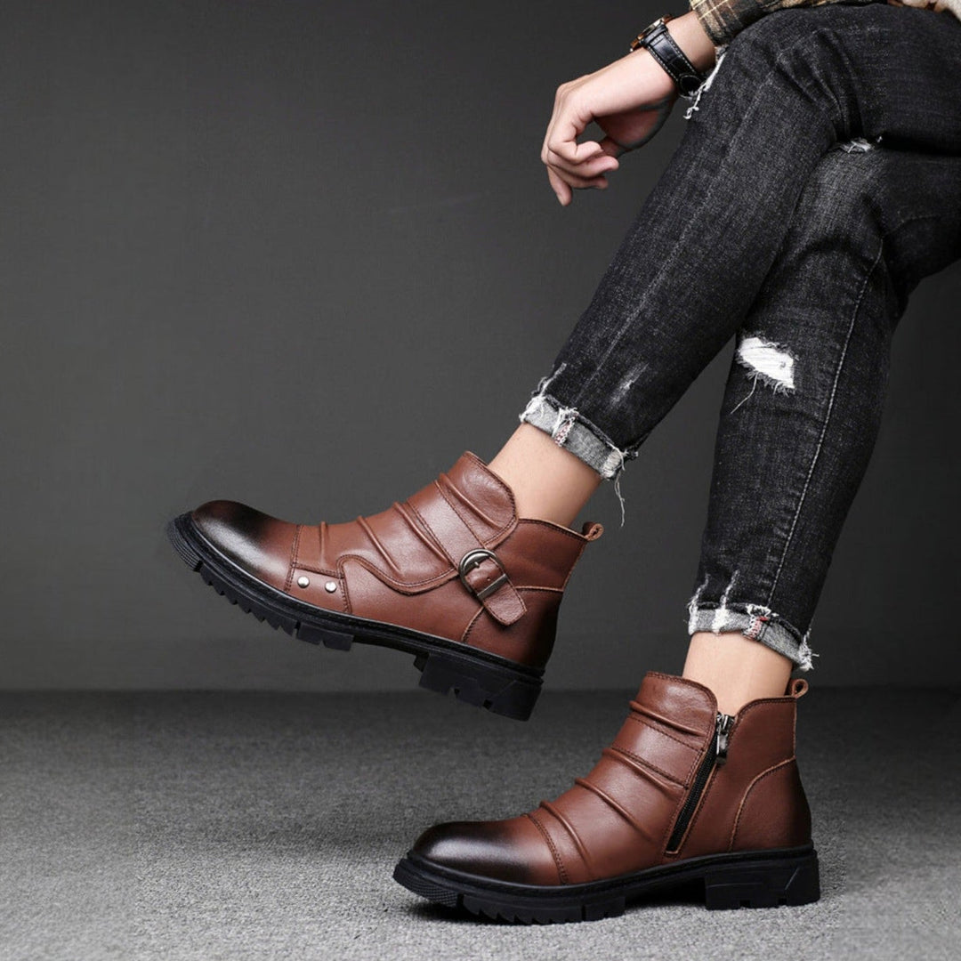 Darius Leather Ankle Boots