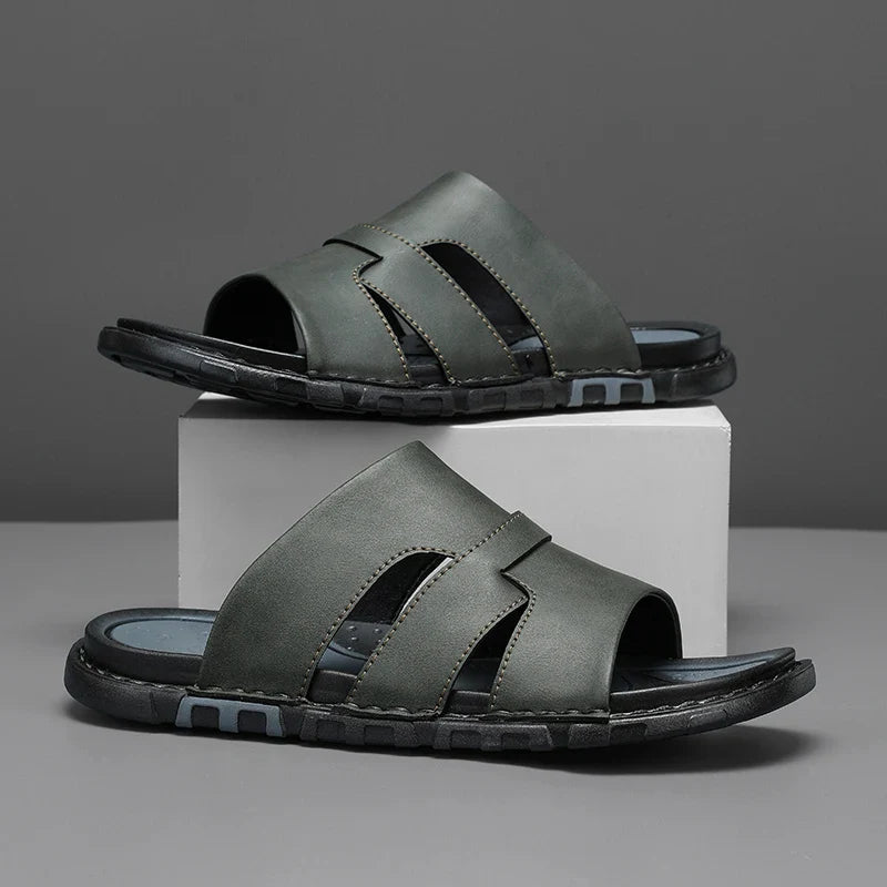 Syros Leather Slide Sandal - Jack Hafford