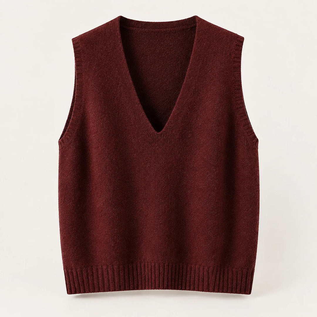 Harlo Wool Sweater Vest — Anchor Red (apparel solo)