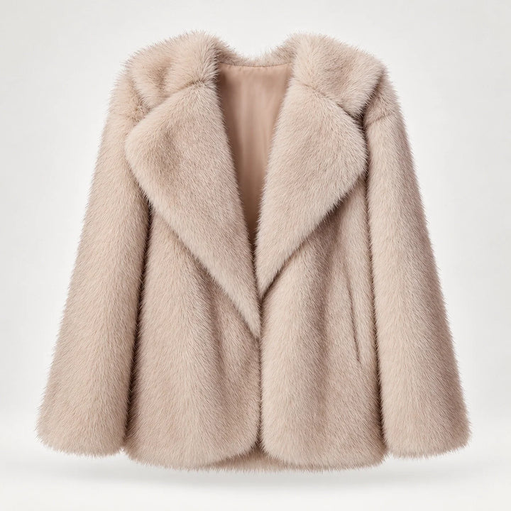 Neravessa Lapel Coat — Beige (apparel solo)