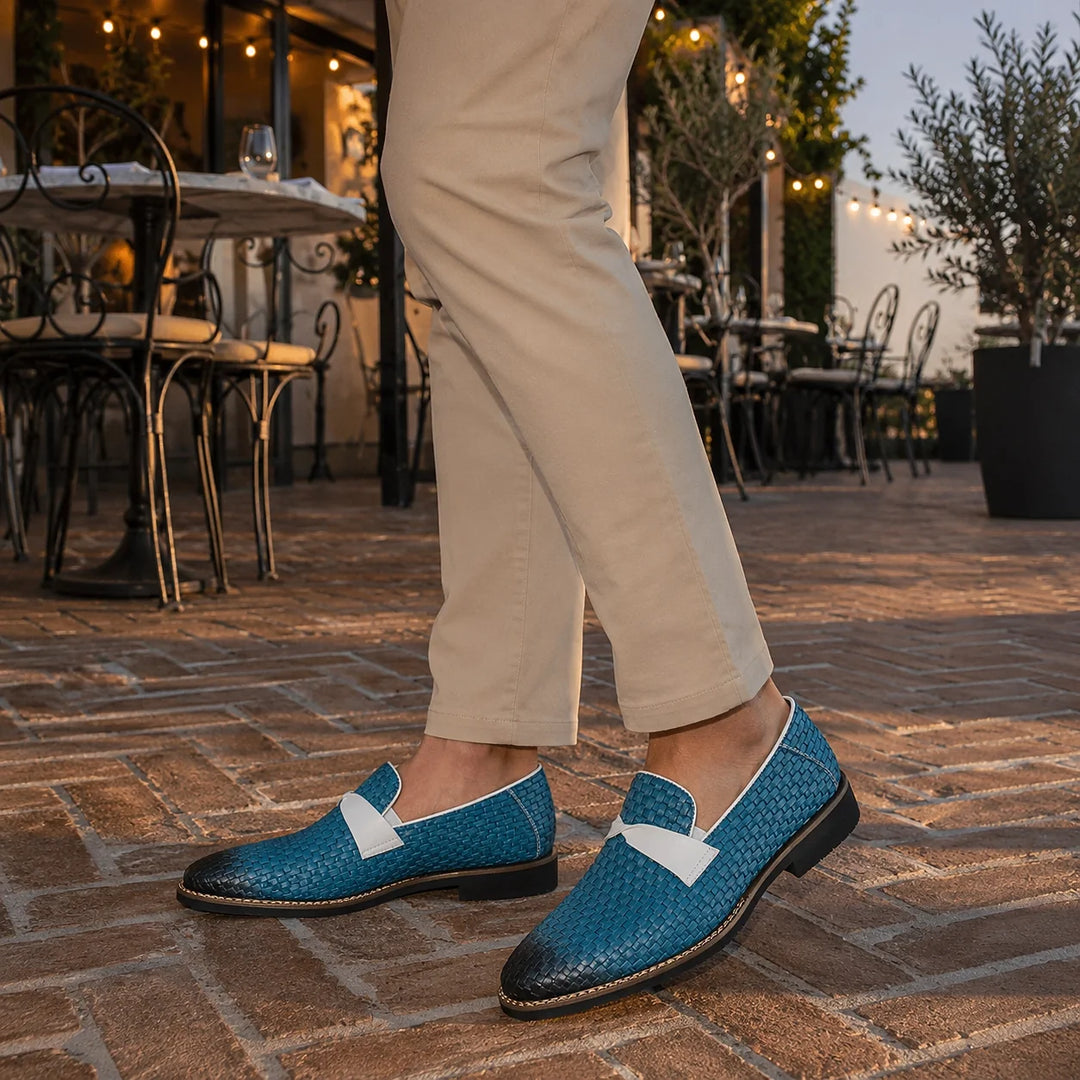 Delvoro Leather Woven Loafers — Black (footwear environment 1)