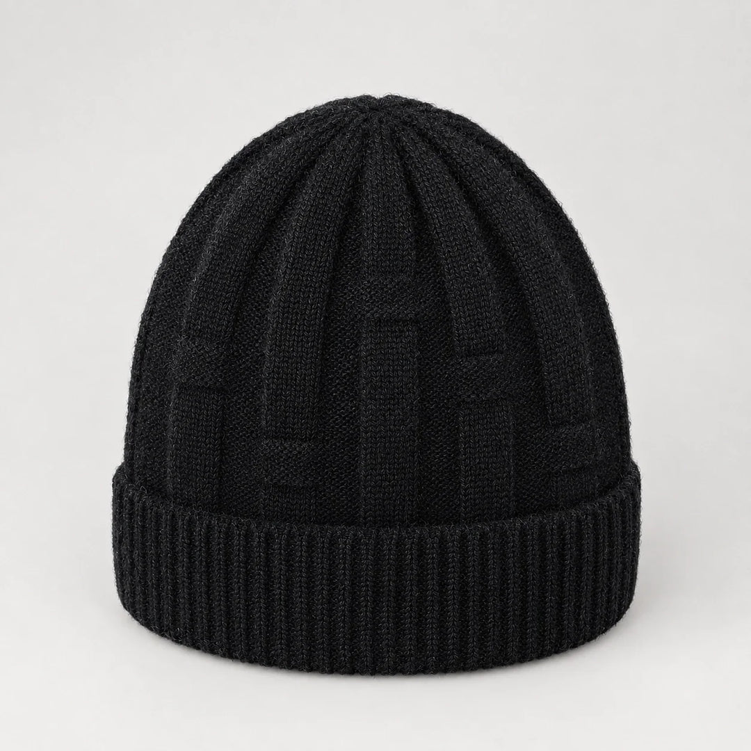 Drummond Wool Beanie — Black (headwear solo alt)