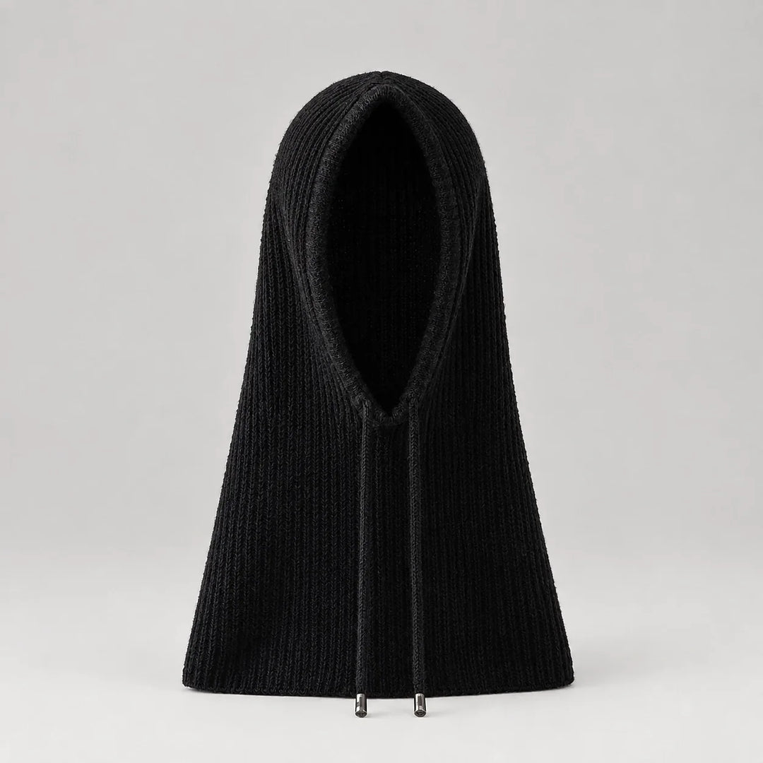 Brynn Wool Blend Balaclava Hood — Black (headwear solo front)