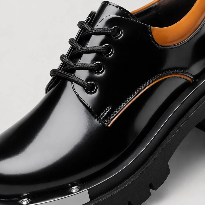 Halvord Leather Platform Oxford — Black (mens shoe zoom)
