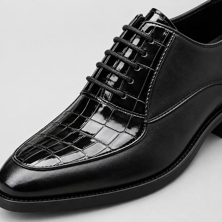 Dorval Leather Oxford Dress Shoes — Black (mens shoe zoom)