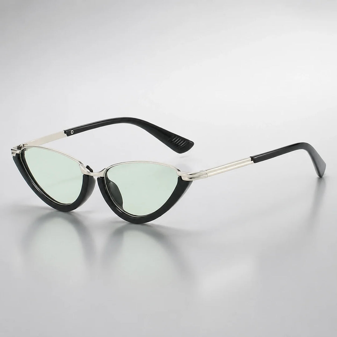 Dalvera Cat-Eye Sunglasses — Black & Silver 2 (sunglasses hero)