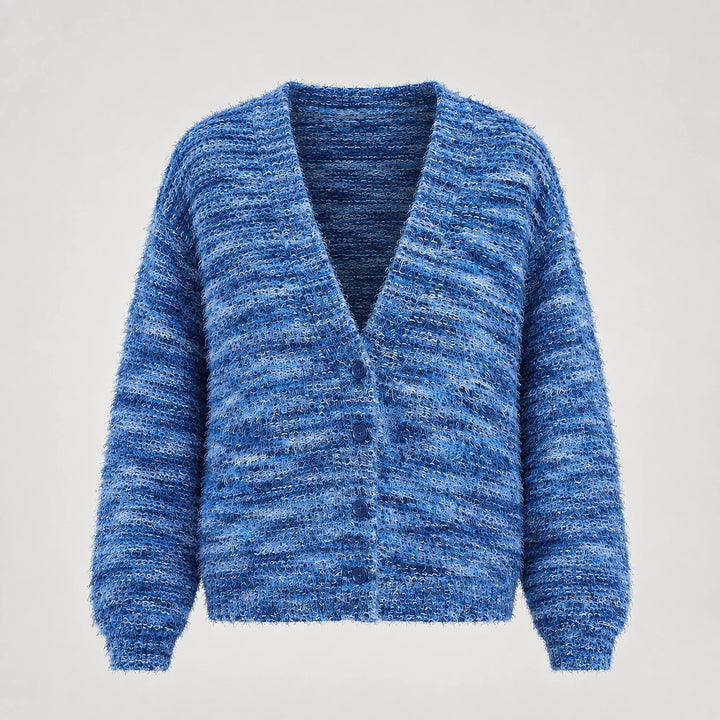 Belara Cotton Blend Cardigan — Blue (apparel solo)
