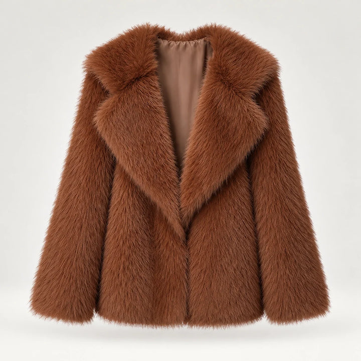 Neravessa Lapel Coat — Brown (apparel solo)