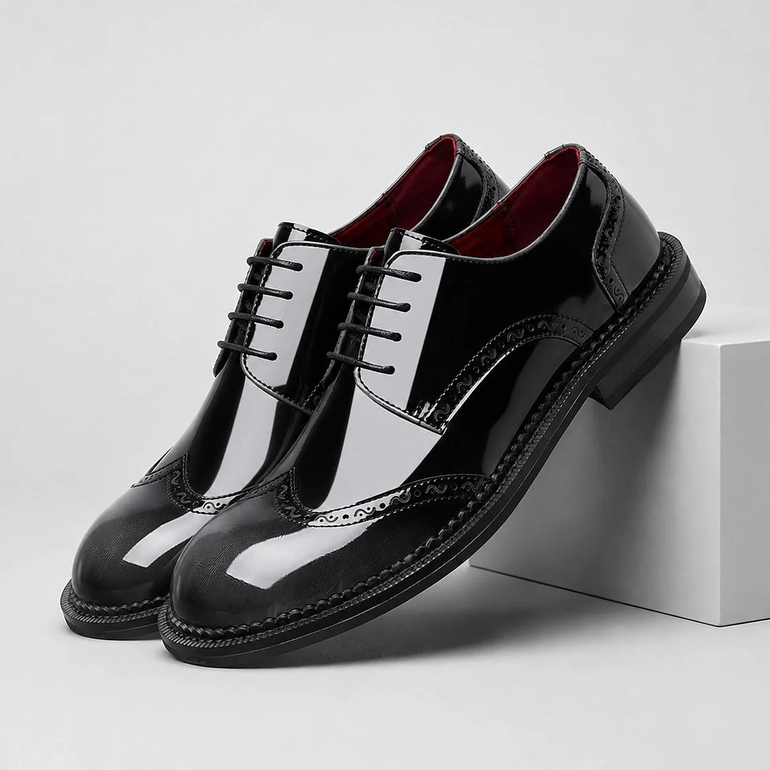Halford Leather Brogue Oxford — Brown (mens shoe pedestal)