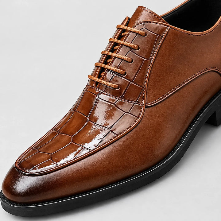 Dorval Leather Oxford Dress Shoes — Brown (mens shoe zoom)