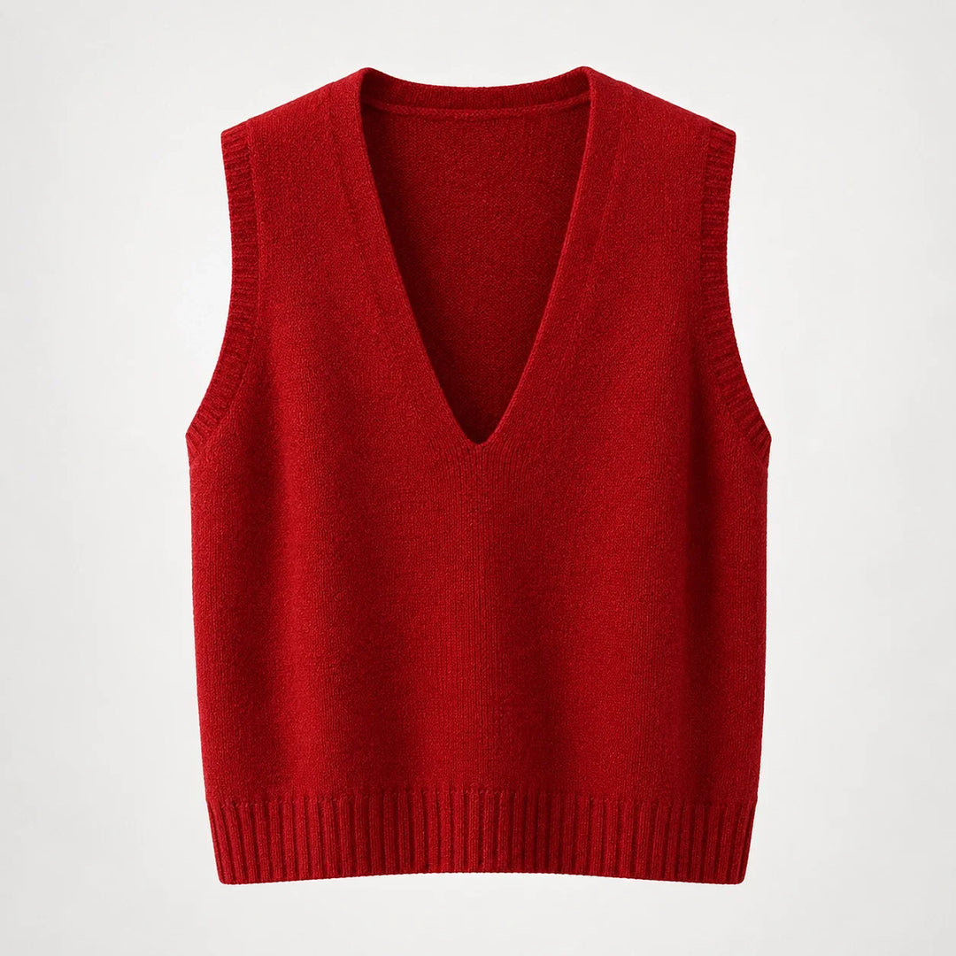 Harlo Wool Sweater Vest — Burgundy (apparel solo)