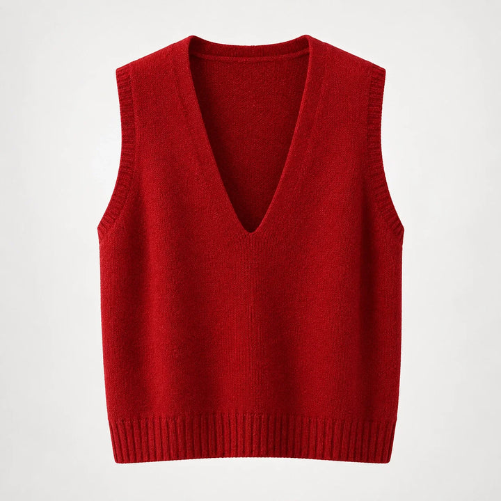 Harlo Wool Sweater Vest — Burgundy (apparel solo)
