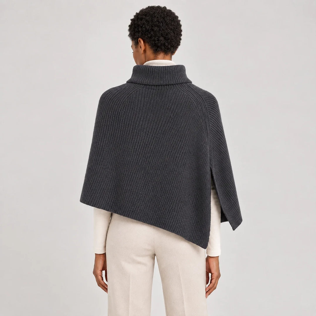 Hobart Wool Poncho — Dark Gray (apparel back)
