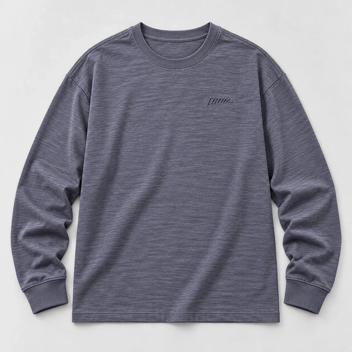 Delsaire Cotton Crewneck Tee — Dark Gray (apparel solo)
