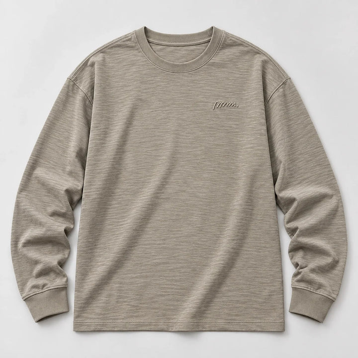 Delsaire Cotton Crewneck Tee — Khaki (apparel solo)
