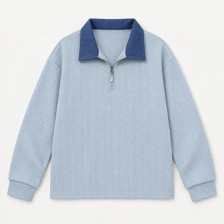 Darsenne Knit Sweater — Moonlight Blue (apparel solo)