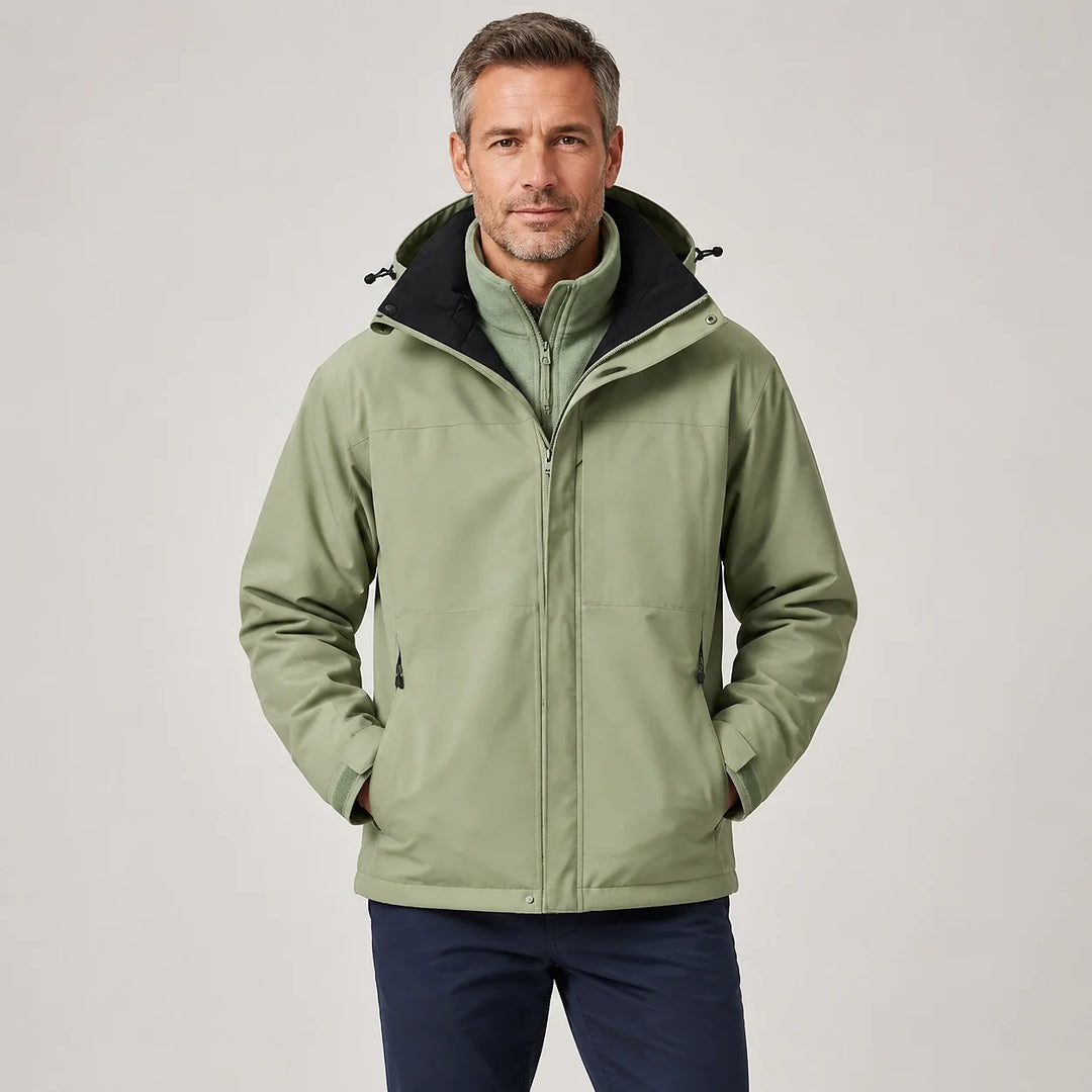 Draven Fleece Lined Jacket — Olive (apparel front)