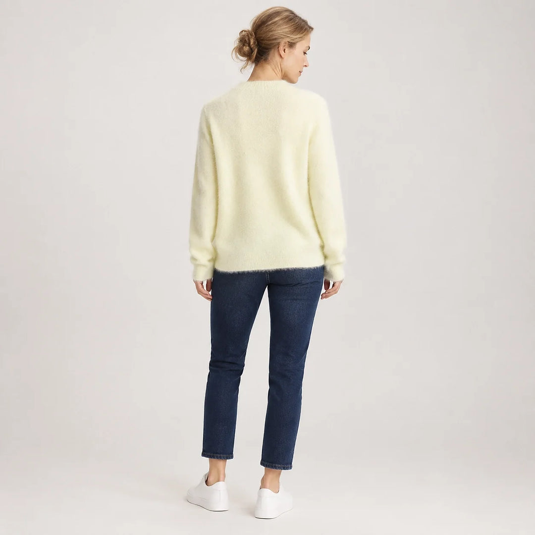 Halvern Cashmere Crewneck Sweater — Sunlight Yellow (apparel back)