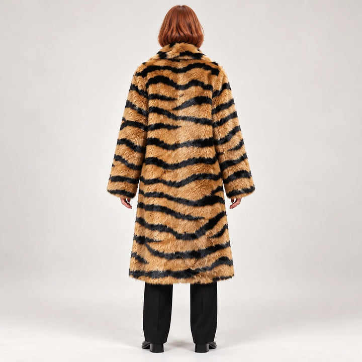 Ordelune Tiger Stripe Coat — Tiger Print (apparel back)