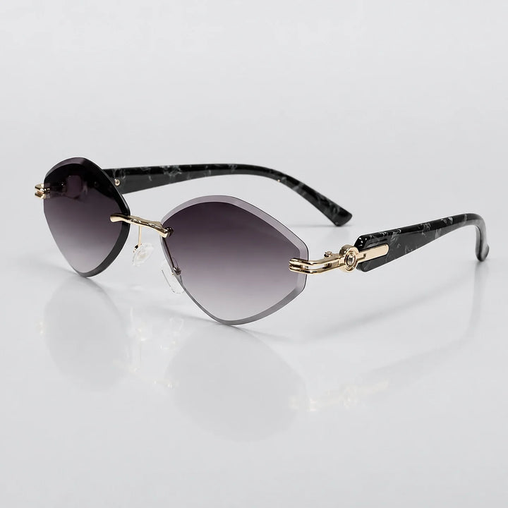 Pellara Rimless Sunglasses — 金框渐灰片 (sunglasses hero)