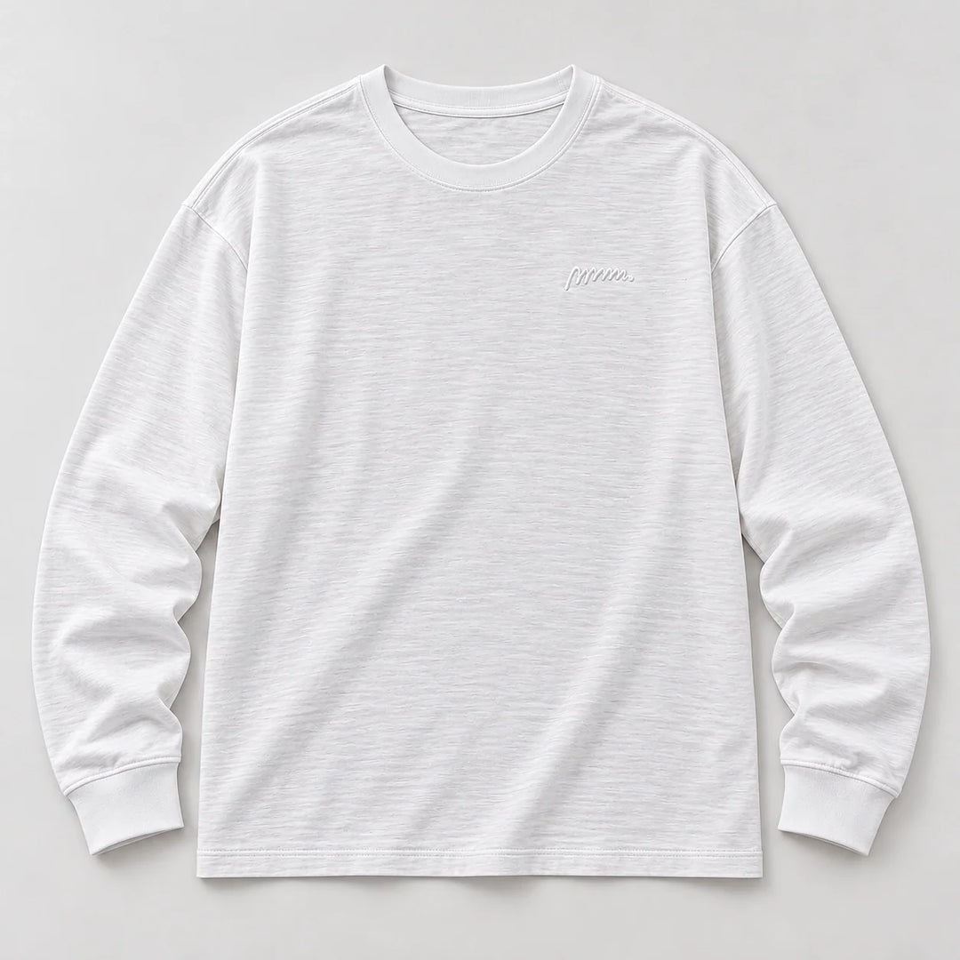 Delsaire Cotton Crewneck Tee — White (apparel solo)