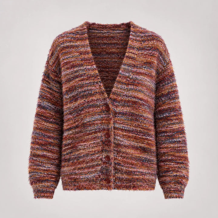 Belara Cotton Blend Cardigan — Wine Red (apparel solo)