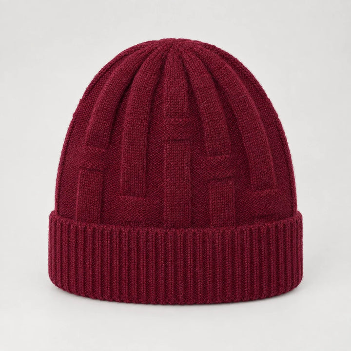 Drummond Wool Beanie — Wine Red (headwear solo alt)