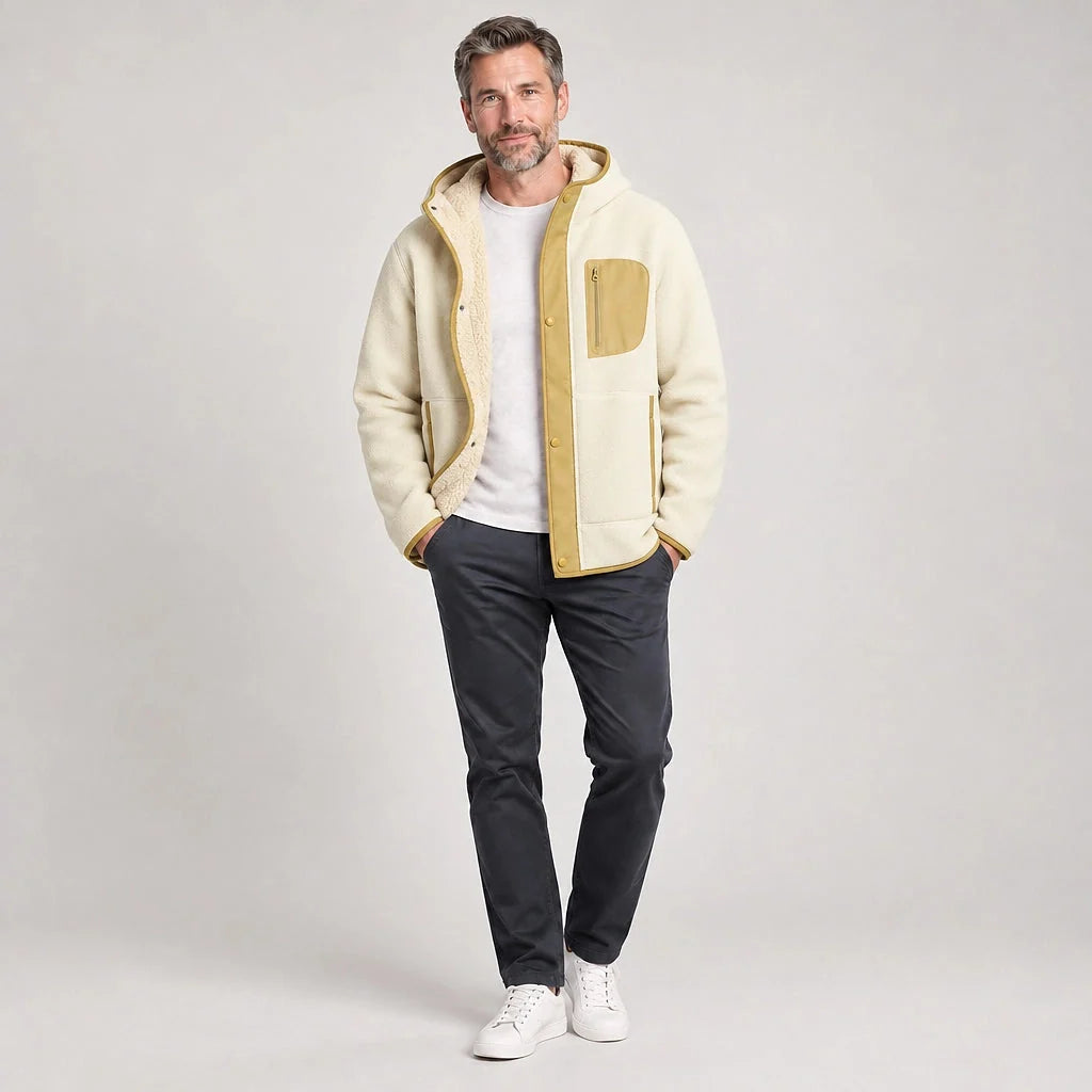 Dovrik Hooded Jacket — Off-white (apparel front)
